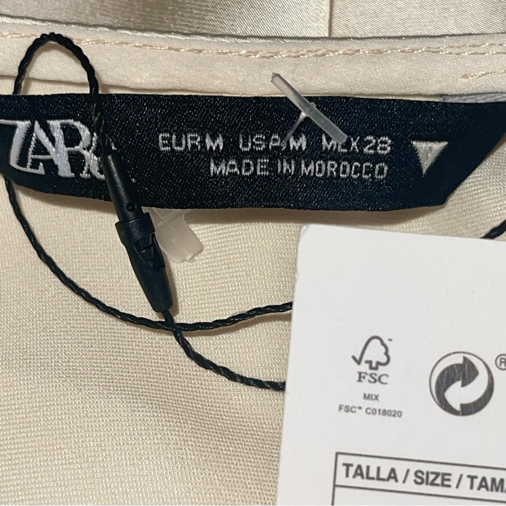 NWT Zara Ivory Satin Maxi Slip Dress Strappy Sexy Cocktail Event Classy Size M - Picture 8 of 15